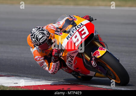 Spaniens Marc Marquez auf seinem Repsol Honda RCV factory Bike auf der offiziellen MotoGP winter Test in Sepang in Malaysia. Stockfoto