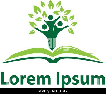 Buch, Kinder und Baum Stock Vektor