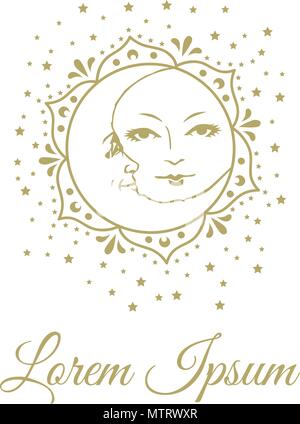 Sonne, Mond und Sterne Stock Vektor