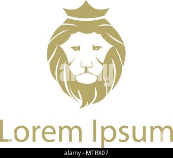 Gold Lion King Logo. Stock Vektor