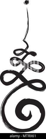 Unalome, buddhistisches Symbol für das Leben weg Stock Vektor