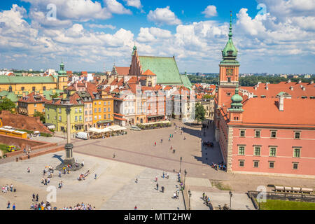 Blick auf den Burgplatz in der Altstadt von Warschau Stockfoto