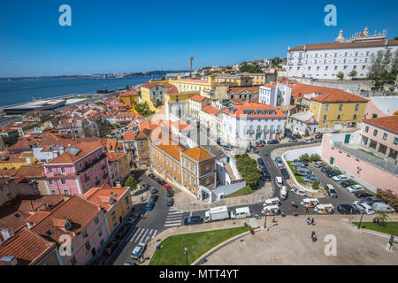 Schöne Panoramasicht auf die Stadt Lissabon Stockfoto