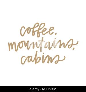 Kaffee, Berge, Kabinen Stock Vektor