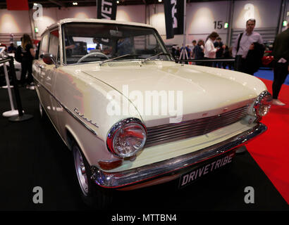 Richard Hammond's 1963 Opel Kadett, die er in den oberen Gang Botswana Spezielle fuhr, auf der DRIVETRIBE stand der London Motor Show 2018 Stockfoto