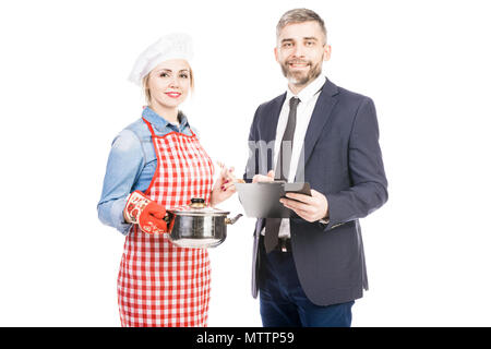 Erfolgreiche Koch und Unternehmer Stockfoto