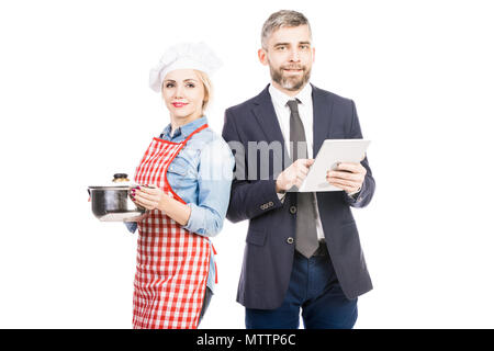 Zuversichtlich, dass Manager mit hübschen Cook Stockfoto