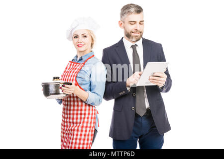 Schöne Chef mit langen Mann Stockfoto