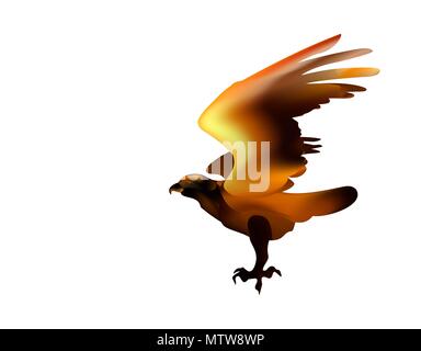 Feuer vogel Adler im Flug als Symbol der Macht und Freiheit. Stock Vektor