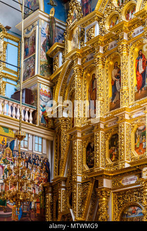 Die bunten Innenansicht der Kathedrale 1352, Pechersk Lavra Klosteranlage, Kiew, Ukraine Stockfoto