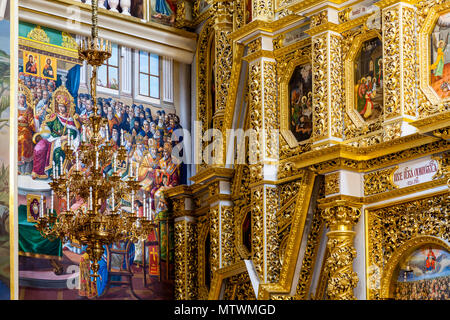 Die bunten Innenansicht der Kathedrale 1352, Pechersk Lavra Klosteranlage, Kiew, Ukraine Stockfoto