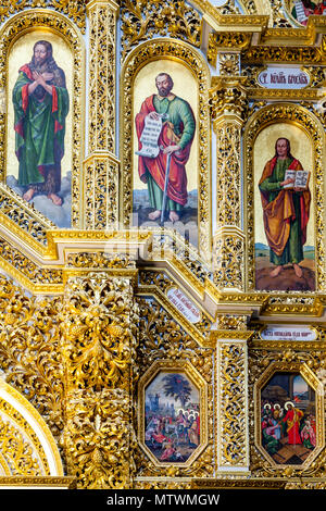 Die bunten Innenansicht der Kathedrale 1352, Pechersk Lavra Klosteranlage, Kiew, Ukraine Stockfoto