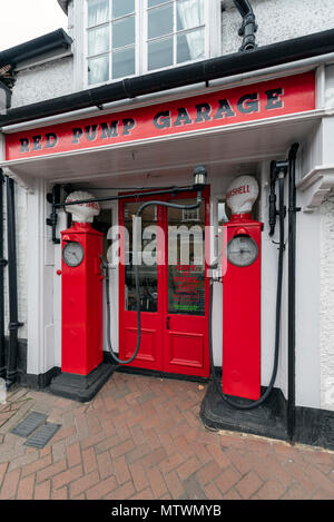 Red Pumpe Garage in Great Missenden, Roald Dahl Buch Stockfoto