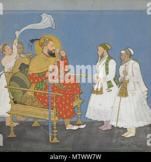 . Englisch: Muhammad Adil Shah II mit Höflinge und Diener Ende des 18. Jahrhunderts Muhammad Adil Shah II. 1627-56) Opak Aquarell und Gold auf dem Papier H: 18,0 W: 18,0 cm Deccan, Indien Geschenk von Professor Alban G. Lewin von Winchester, Virginia F 1968.7. 18. Jahrhundert gegessen. Deccan, Indien 432 Muhammad Adil Shah II mit Höflinge und Diener Stockfoto