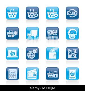 Shopping und Handel Symbole - Vektor Icon Set Stock Vektor