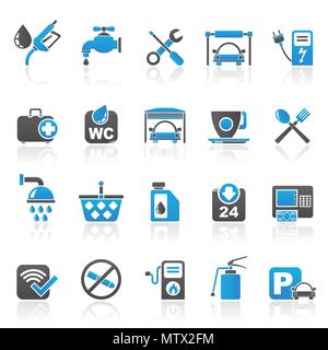 Tankstelle Symbole - Vektor Icon Set Stock Vektor