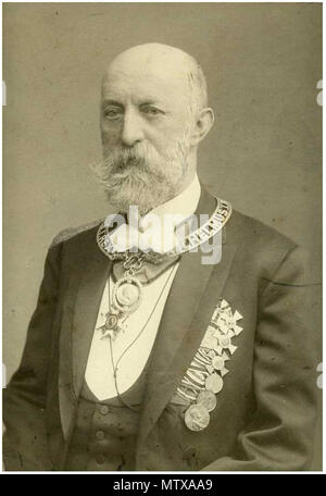 . Englisch: Wilhelm-Order von Preußen. ca. 1890. Duits fotograaf in de 19e Eeuw. 460 Oude Heer met Wilhelms-Orden Stockfoto