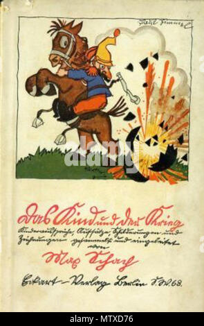 . Das Art und der Krieg. Kinderaussprüche, Aufsätze, Schilderungen und Zeichnungen gesammelt und eingeleitet von Max. Illustr., 118 Seiten. Umschlagillustration von Paul Simmel. Eckart-Verlag, Berlin, 1916. 1916. Paul Simmel (cover) 471 Paul Simmel-Das-Art und der Krieg, 1916 Stockfoto