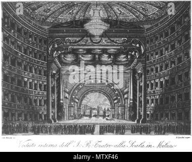 . Englisch: duta interna dell'I. R. Teatro alla Scala', gilio Rimoldi Inc., si scorge La Scena del Sanquirino pro 'Gli ultimi giorni di Pompei" di Pacini (1827). il boccascena Mostra ancora Le decorazioni Carekonzept dal Piermarini. 19 Januar 2013, 14:10:06. G. Morazzoni 545 Scala 7. Stockfoto