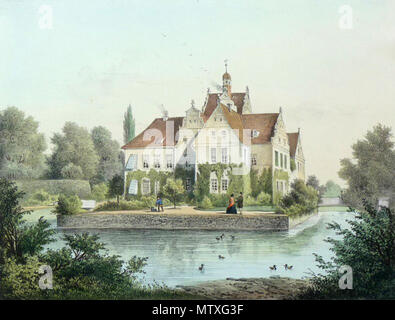 . English: Schloss Walda bei Großenhain aus: Album der Schlösser und Rittergüter im Königreiche Sachsen.... Abschnitt II: Meissnischer Kreis (Leipzig: Expedition des Alben Sächsischer Rittergüter und Schlösser 1856). - Unterhalb betitelt. Druck bei L. Blau & Co. in Leipzig. 1856. G.A. Poenicke 546 Schloss Walda Stockfoto