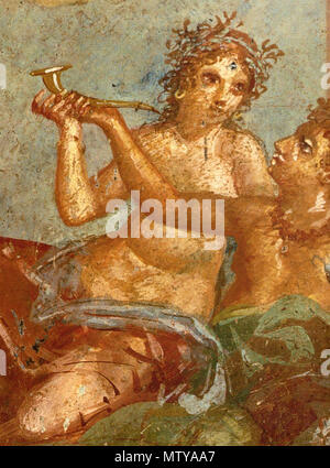 . Englisch: römischen Fresko mit Bankett Szene (Detail) von der Casa dei Casti Amanta (IX 12, 6-8) in Pompeji. English: Bankettszene (Ausschnitt). Römisches Fresko aus dem Haus der keuschen Liebenden (IX 12, 6-8) in Pompeji. 15. März 2009. WolfgangRieger 491 Pompeji - Casa dei Casti Amanta - Bankett Detail 1. Stockfoto