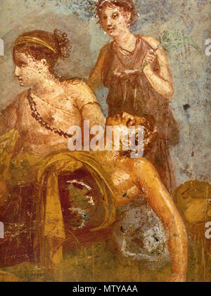 . Englisch: römischen Fresko mit Bankett Szene (Detail) von der Casa dei Casti Amanta (IX 12, 6-8) in Pompeji. English: Bankettszene (Ausschnitt). Römisches Fresko aus dem Haus der keuschen Liebenden (IX 12, 6-8) in Pompeji. 15. März 2009. WolfgangRieger 491 Pompeji - Casa dei Casti Amanta - Bankett Detail2 Stockfoto