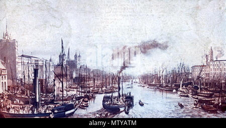 . Der Pool von der London Bridge: Morgen. 1841 492 Pool von London, Themse, 1841 Stockfoto