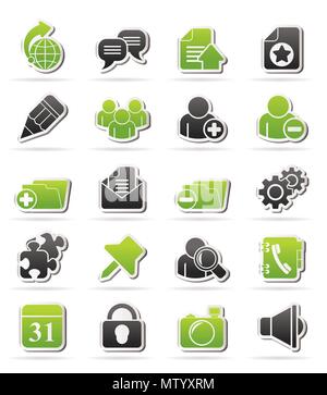 Internet blogging Symbole - Vektor Icon Set Stock Vektor