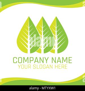 Grünes Blatt Eco Natur Vegan Logo für Ökologie unternehmen oder Health Food Shop Stock Vektor