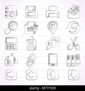 Internet Interface Symbole - Vektor Icon Set Stock Vektor