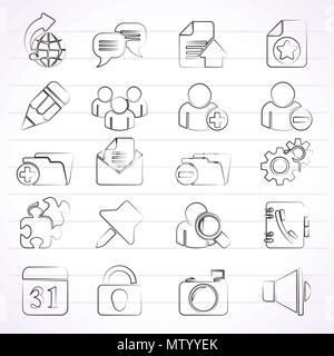 Internet blogging Symbole - Vektor Icon Set Stock Vektor