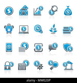 Wirtschaft, Geld und Finanzen icons-Vektor Icon Set Stock Vektor