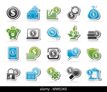 Wirtschaft, Geld und Finanzen icons-Vektor Icon Set Stock Vektor