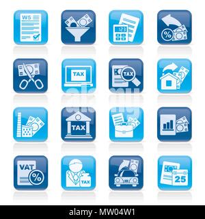 Steuern, Wirtschaft und Finanz icons-Vektor Icon Set Stock Vektor