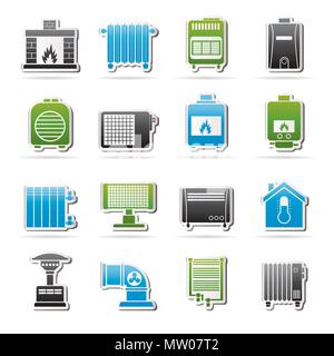 Home Heizgeräte Symbole - Vektor Icon Set Stock Vektor