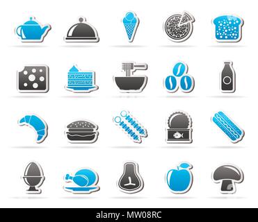 Andere Art von Essen und Getränke Symbole 2-vektor Icon Set Stock Vektor