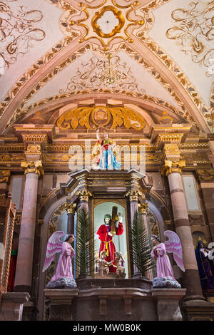 Eine Statue von Jesus Christus in der KIRCHE SAN RAFAEL ist auf Anzeige für Ostern - San Miguel de Allende, Mexiko Stockfoto