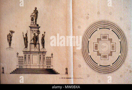 . Projeto de Monumento para a Praca da Constituição, Rio de Janeiro, em memória do Dia de 26 de Junho de 1821. ca. 1822. Francisco Pedro do Amaral 216 Francisco Pedro do Amaral - Projeto de Monumento - 1822 Stockfoto