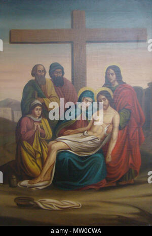 . English: Bild aus der Passionsfolge in St. Andreas in Seckach-Zimmern. 19. n.n., 19. Jahrhundert Malerei 549 Seckach-zimmern-st-Andreas-12 Stockfoto