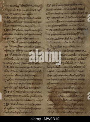 . Zweiter Teil einer Solis ortus cardine, der lateinischen Gedicht von Sedulius, auf Folio 80r des Parker Chronik, Corpus Christi College, Cambridge, MS 173. Ursprünglich von Christ Church Canterbury,. 8. bis 9. Jahrhundert. Ein unbekannter Schreiber 549 Sedulius A Solis ortus cardine Parker Chronik Corpus Christi Cambridge MS 173 f80r Stockfoto