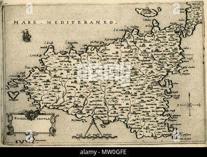 . Englisch: Giovanni Francesco Camocio. Isole famose Porti, fortezze, e terre maritime sottoposte alla Ser. ma Sig. Ria di Venetia, ad altri Principi Christiani, et al Sig. oder Turco, Venedig, alla libraria del Segno di S. Marco (1574). 1574. Giovanni Camocio (1501 - 1575) Beschreibung italienische Kartograph, Drucker und Verleger Geburtsdatum / Tod 16./1501 16./1575 Behörde: Q 12631503 VIAF: 44604713 ISNI: 0000 0000 6633 2420 99051797 LCCN: Keine GND: 12476763 X SELIBR: 318467 WorldCat 556 Sicilia Insula - camocio Giovanni Francesco - 1574 Stockfoto