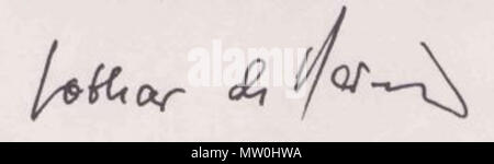 . Français: Signatur du "Traité de Moscou: Lothar de Maizière English: Unterschrift von Lothar de Maizière mit dem Zwei-plus-Vier-Vertrag (vollständiger amtlichen Titel: Vertrag über die abschliessende Regelung in bezug auf Deutschland; daher auch kurz als Regelungsvertrag bezeichnet) Englisch: Unterzeichnung von Lothar de Maizière Vertrag: Der Zwei-plus-Vier-Vertrag (offiziell Vertrag über die abschliessende Regelung in Bezug auf Deutschland): 1990 Vertrag. 6. September 2014, 09:40:18. "Traité de Moscou 558 Unterschrift 2 Zwei plus Vier Vertrag Stockfoto