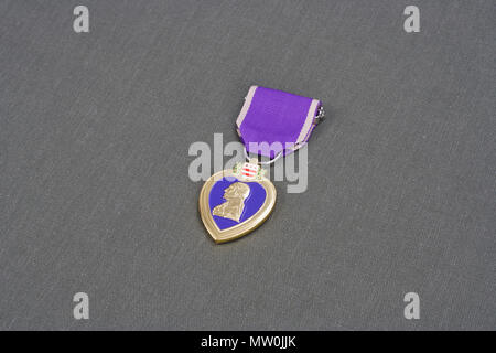 Kiew, Ukraine - August 1, 2016. Purple Heart Award auf grüne Uniform Stockfoto