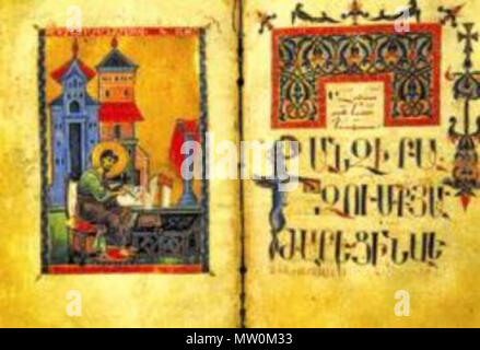 . Englisch: Der evangelist Porträt aus dem Evangelium des Lukas. 13. Jahrhundert. Eine mittelalterliche Strahler 564 Smbat gundestable Stockfoto