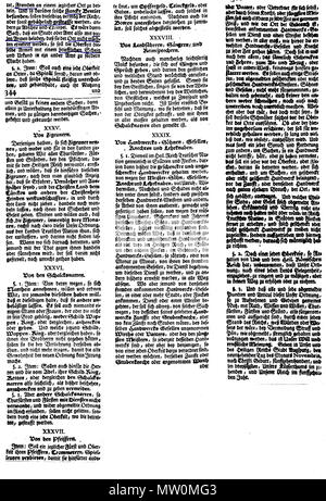 . English: Römischer Käyserlicher Majestät Ordnung und Reformation guter Policey, im Heiligen Römischen Reich, zu Augspurg Anno 1530. auffgericht. (Polizeiordnung von Karl V. 1530) Blatt 7. Merker Berlin 489 PO 1530 7. Stockfoto