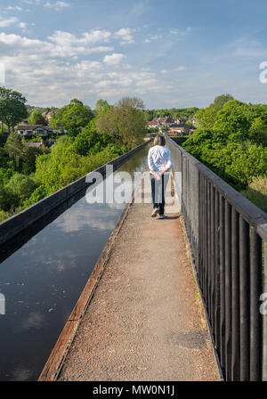 Pontcysyllte Aquädukt in der Nähe von Llangollen in Wales im Frühjahr Stockfoto