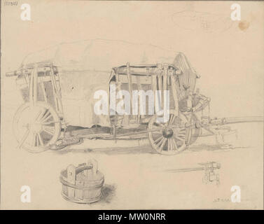 573 Stanisław Masłowski (1853-1926), eine Studie von Güterwagen, Bleistift auf Papier, ca 1875 Stockfoto