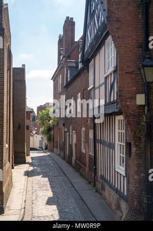 Ziemlich Georgischen Straße und Häuser in Shrewsbury Stockfoto