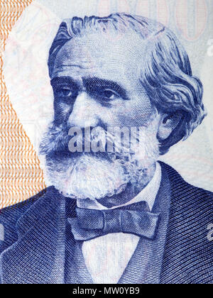 Giuseppe Verdi Portrait von Italienischen Geld Stockfoto