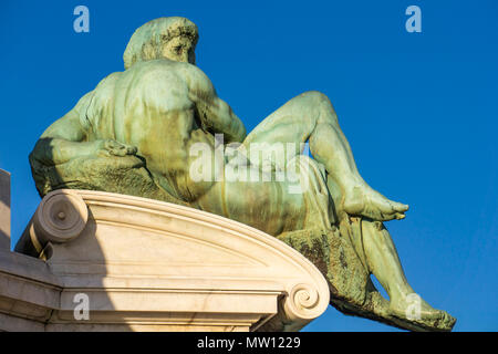 Detail der Statue des David von Michelangelo an der Piazza Michelangelo in Florenz, Italien Stockfoto